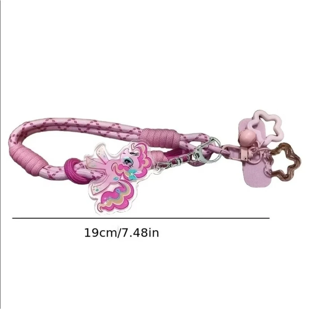 My Little Pony Pinkie Pie Phone Lanyard Charm Braided Rope AntiLoss Keychain MLP